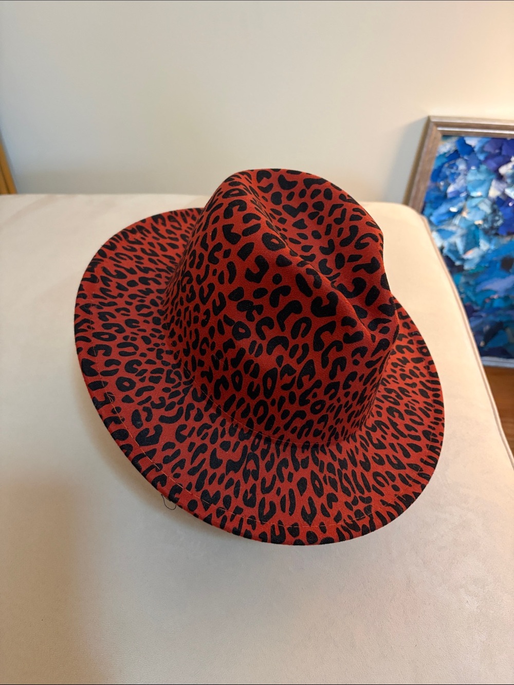 Red Leopard Print Fedora Hat - Women's Fashion Accessory